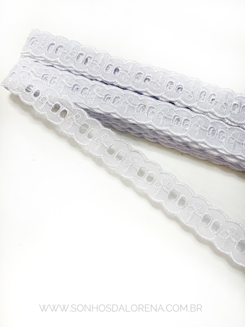 PASSA FITA DE ALGODÃO 25MM BRANCA COM 01 METRO