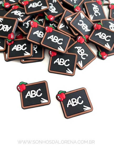 APLIQUE ABC ESCOLAR EMBORRACHADO QUADRO COM 2 UNIDADES