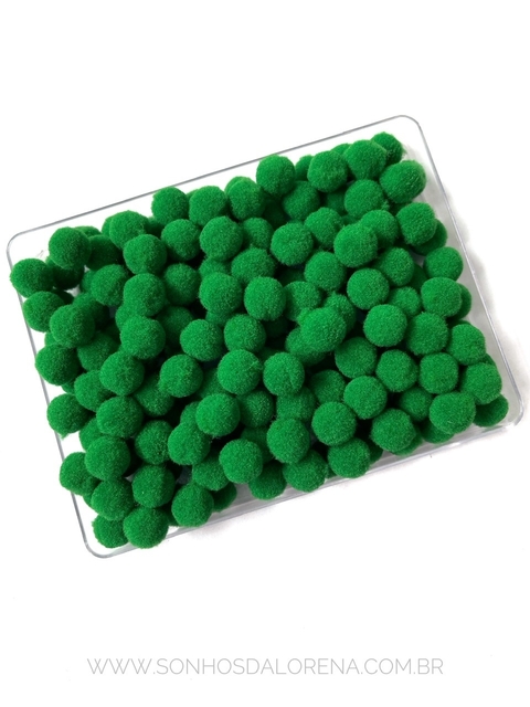 POMPOM DE FIBRA 10MM VERDE BANDEIRA PACOTE COM 4 GRAMAS APROX. 50 UNIDADES