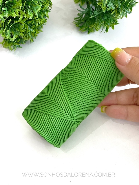 CORDÃO ENCERADO VERDE GRAMA KIT COM 5 METROS