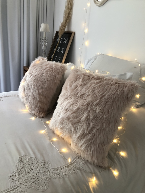 Almohadón pelo corto rosa 50x50 - comprar online