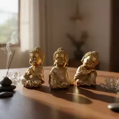 Mini Buda Dorado Adorno Zen Feng Shui