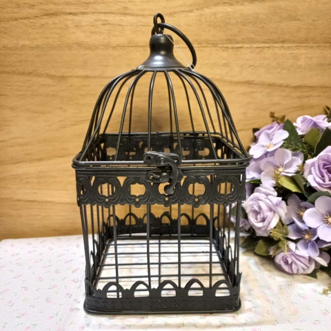 JAULA CUADRADA NEGRA 22X14 CM