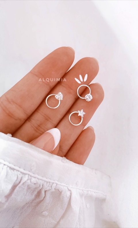 PIERCING ARGOLLITA CUBIC CÍRCULO 8 mm (ideal perforación helix/ tragus ) se abre de costado - POR UNIDAD - A.052/2