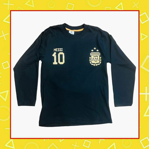 Remera Manga Larga Messi AFA