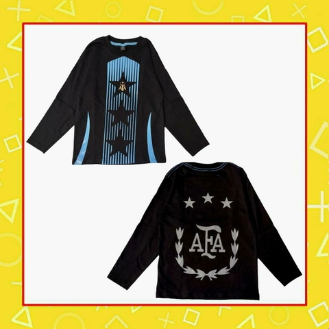Remera Argentina Campeones Niños Manga Larga
