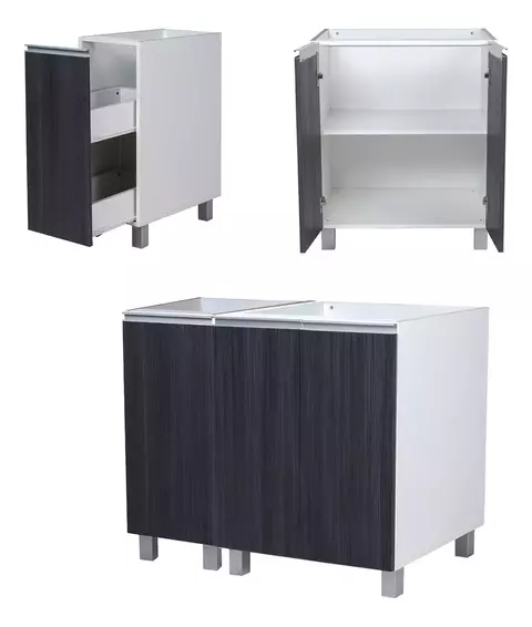 Mueble Bajo Mesada 90 Cm 1 Puerta + Especiero Cajon Potenza - comprar online