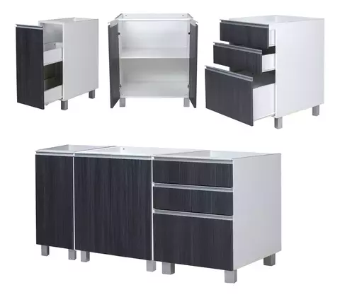 Mueble Bajo Mesada 150 Cm 2p + Especiero Y Cajonera Potenza - comprar online