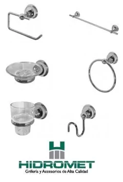 Accesorios Baño Kit Set 6 Piezas Self Cromo Cromo - Hidromet