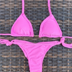Conjunto Trança Rosa- Lacinho Fino - comprar online