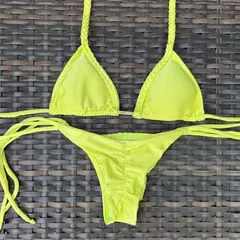 Conjunto Trança Amarelo - Lacinho Fino na internet