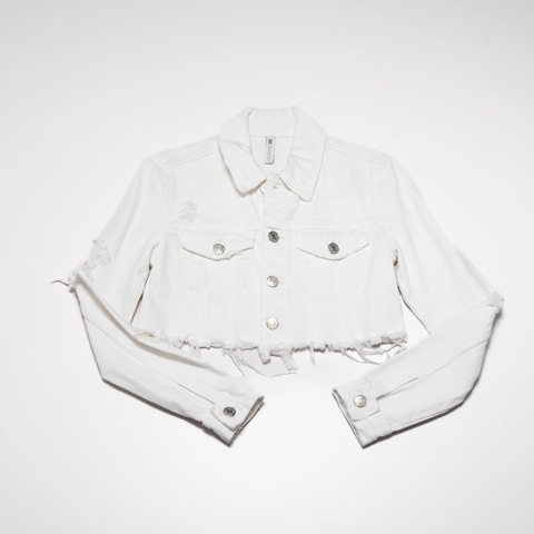 CAMPERA CROP BLANCA JEAN ROTURAS