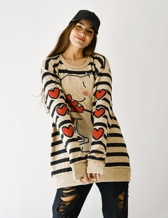 SWEATER FRANCiS BEIGE SNOOPY CORAZON en internet