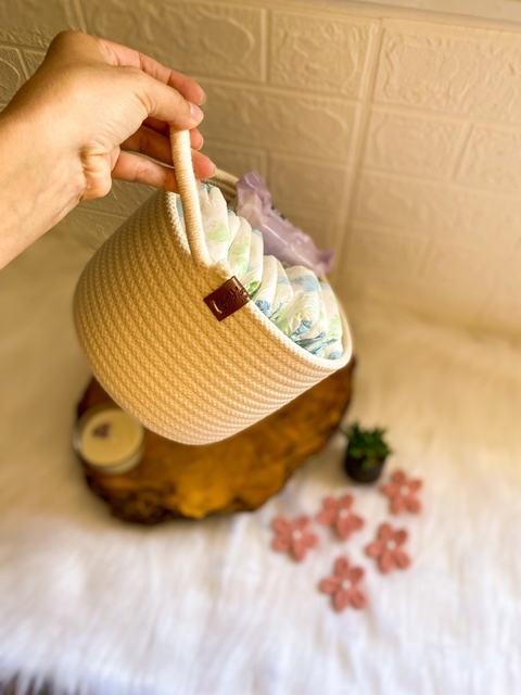 Cesto porta fraldas suspenso de Corda 20x17