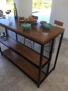 Barra Hierro Y Madera con 2 estantes, 140 x 60 cm en internet
