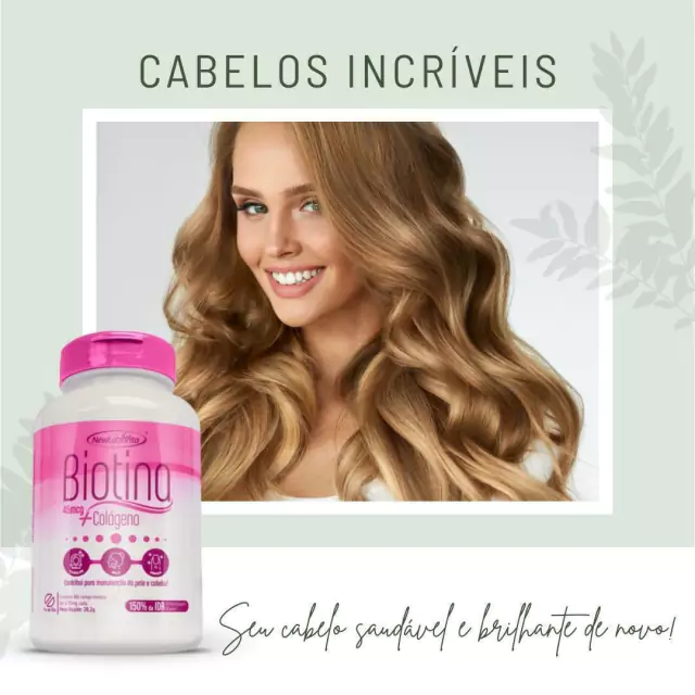 BIOTINA 45MCG + COLÁGENO – 60 COMPRIMIDOS (NEW LABS VITA) - loja online