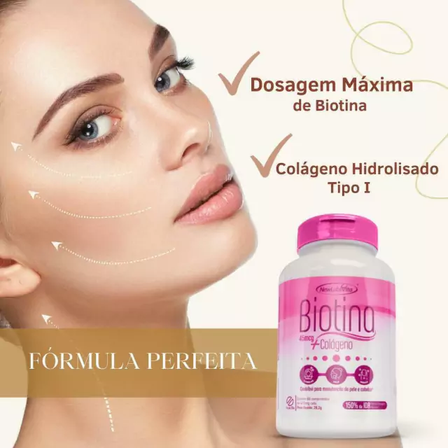 KIT 4 BIOTINA 45MCG + COLÁGENO – 60 COMPRIMIDOS (NEW LABS VITA) - Pratique Natural