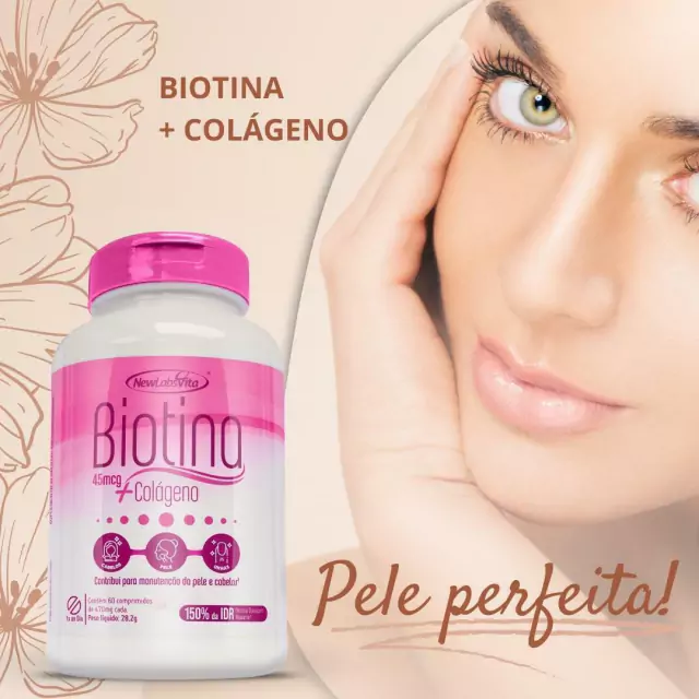 KIT 4 BIOTINA 45MCG + COLÁGENO – 60 COMPRIMIDOS (NEW LABS VITA)