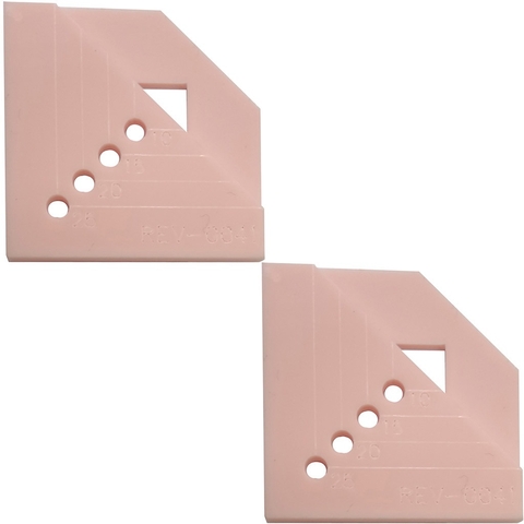 02 Gabarito Régua Fio Cabelo Cartonagem Marcação Ilhós Rosa