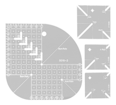 04 Réguas Gabarito Canto Mitrado Caixa Leite Curvas Quadrado