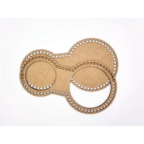 Base MDF CRU Para Crochê Cestos Fio de Malha Materia 18x33cm