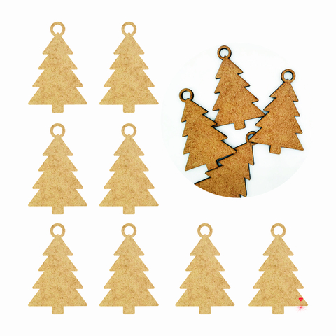 100 Aplique Pingente Natalino Pinheiro Enfeite Mdf 5cm A168