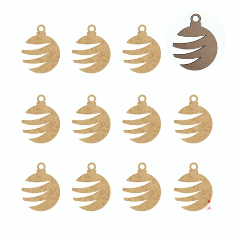 100 Apliques Pingente Natalino Natal Enfeite Mdf Cru 5cm