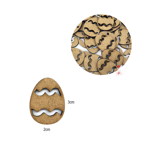 100 Aplique Ovo de Páscoa Coelho Enfeite Mdf Cru 3cm
