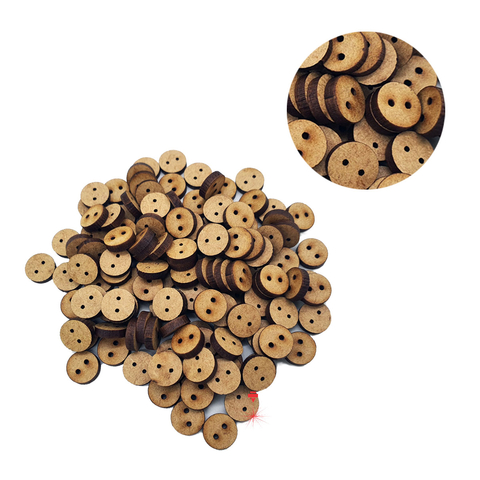 1000 Mine Botão MDF Botão Roupa de Boneca Enfeite Cru 1cm