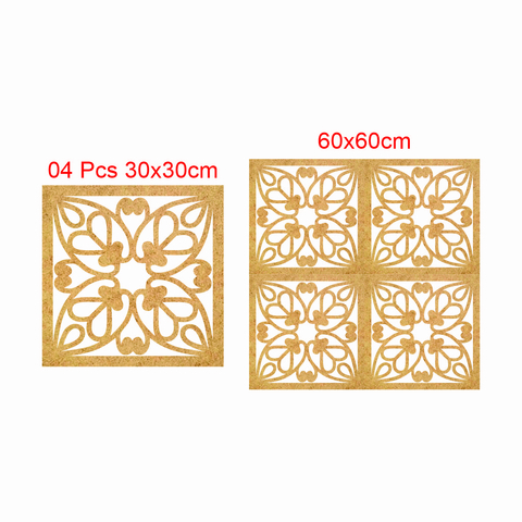 04 Cobogós Placas 30x30 Mdf Cru Vazado Cb69