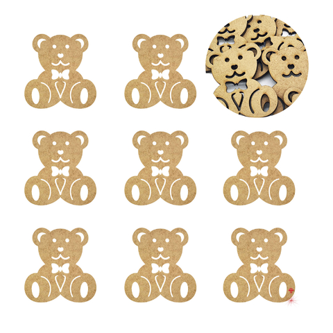 50 Aplique Ursinho Enfeite Decorativo Artesanato Cru 3cm