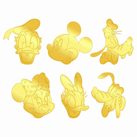 Aplique Logo Turma Mickey 4cm Acrilico Dourado Enfeite