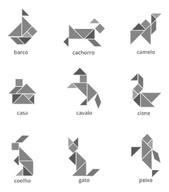 Tangram Quebra Cabeça Tabuleiro Raciocinio Educativo 15cm na internet