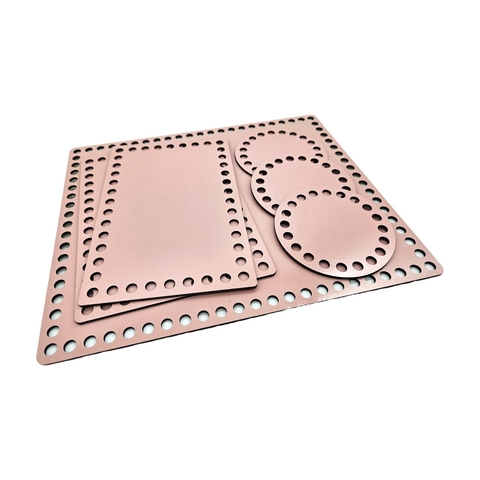 Base Fundo Cesto Crochê Medidas Kit Higiene Rosa 06 Peças