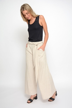 Imagen de Palazzo TOLKIEN de lino elastizado con lazo cruzado (2043)