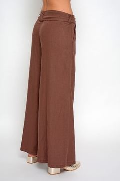 Palazzo TOLKIEN de lino elastizado con lazo cruzado (2043) - Moravia Jeans