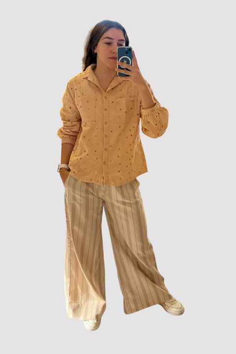 Palazzo SAVIA de lino rayado (5953)