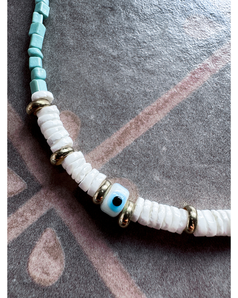 Collar mostacilla cubo ojito art N112