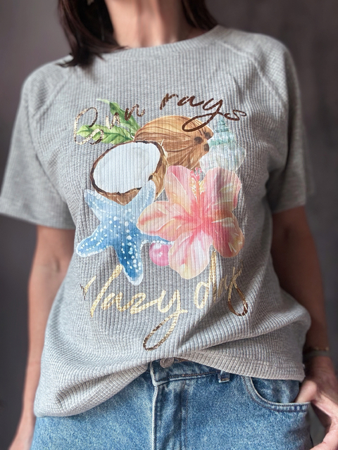 Remera waffle Sun rays and lazy days