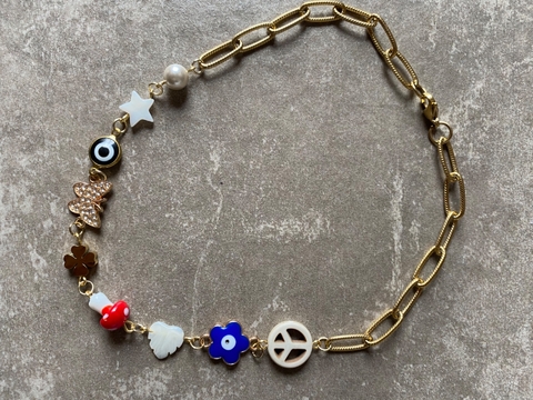 Collar mix mariposa y honguito art 327