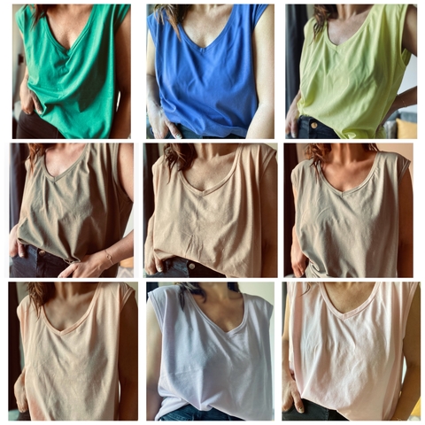 Remera Summer sin mangas( sin frunce)