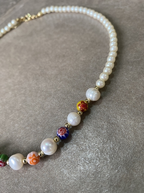 Collar perlas y muranos art 437