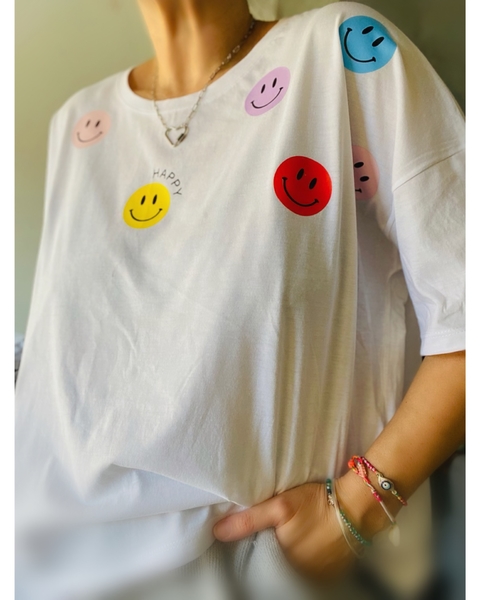 MAXI REMERA HAPPY WHITE