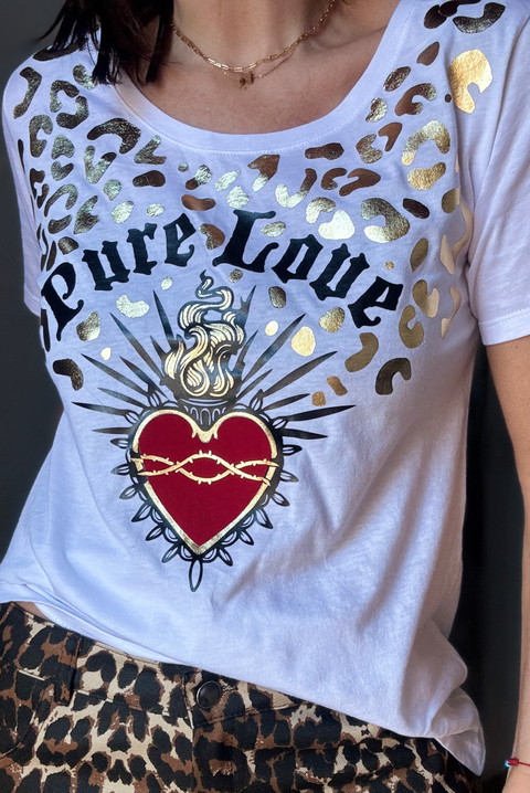 Remera Pure Love print gold