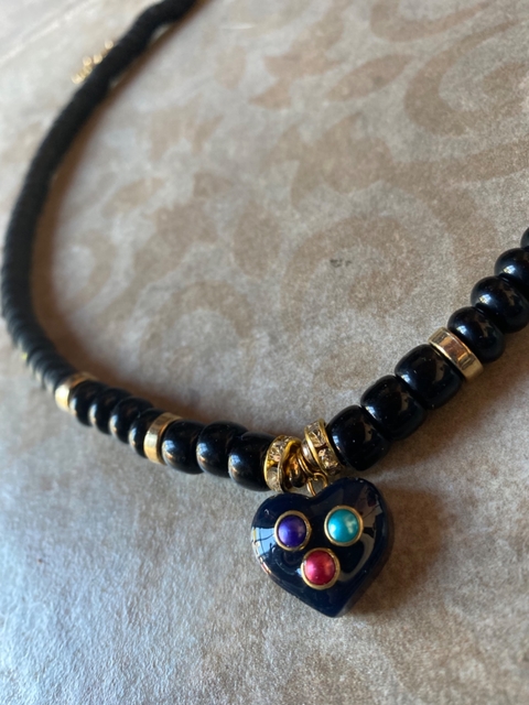 Colkar fimo black heart art 415