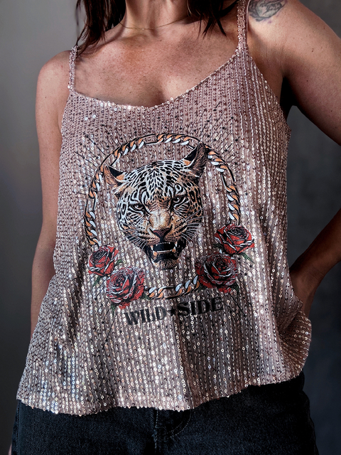 TOP GLAM LENTEJUELAS ESTAMPADO