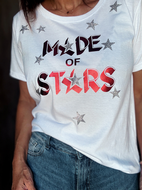 Remera Made of stars foil rojo - buy online