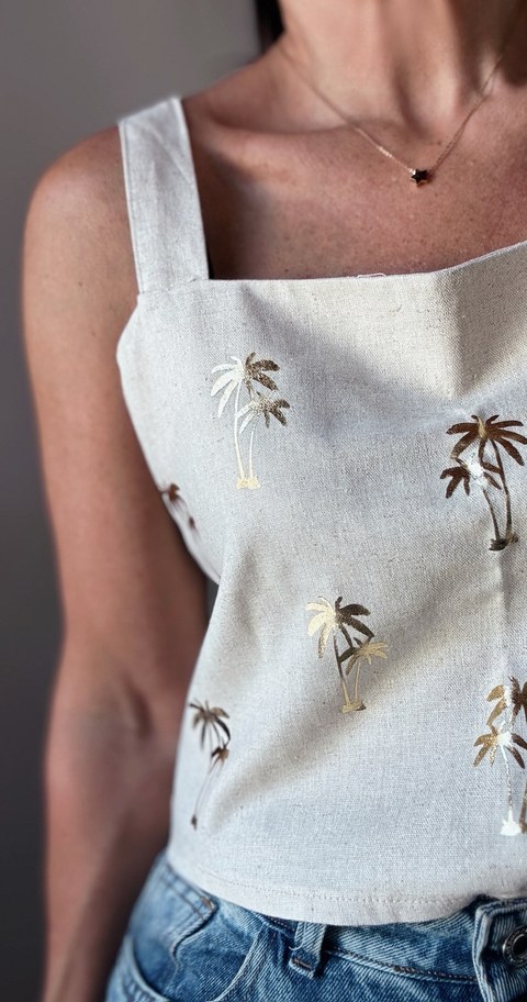Top lino botones palmeras