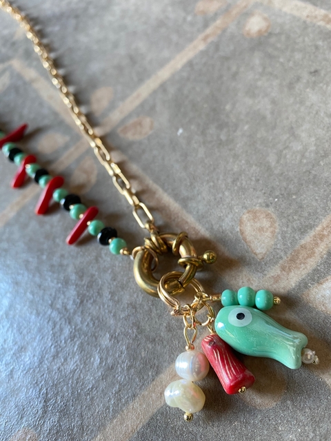 Cadena Mix coral y gancho dijes art 213 - buy online