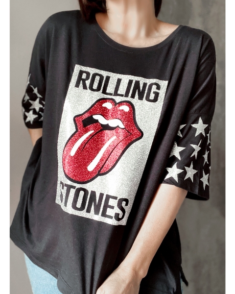Remera Rolling Stones glitter